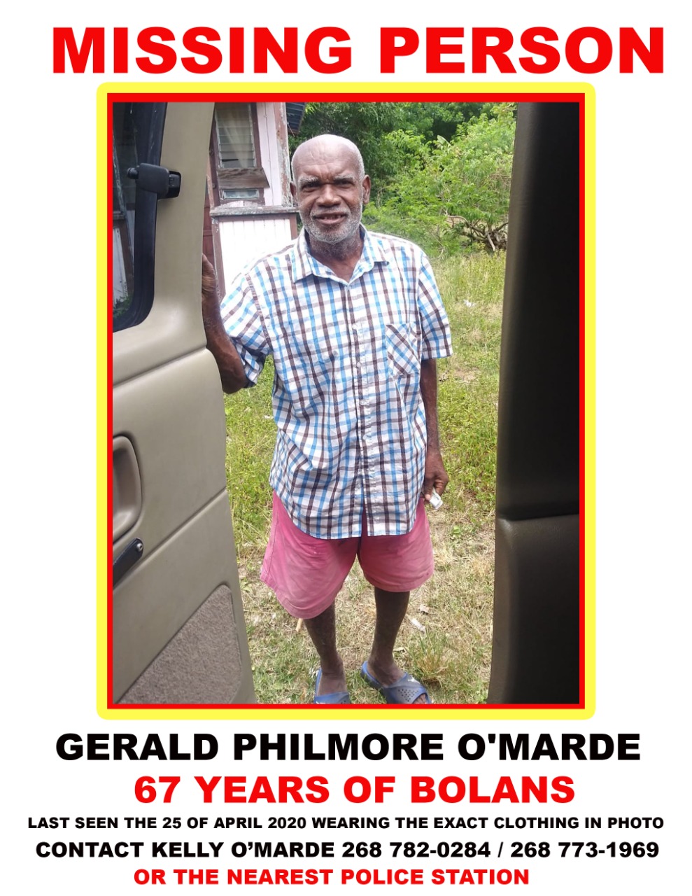 $5000 Reward For Finding Missing Elder - Antigua News Room