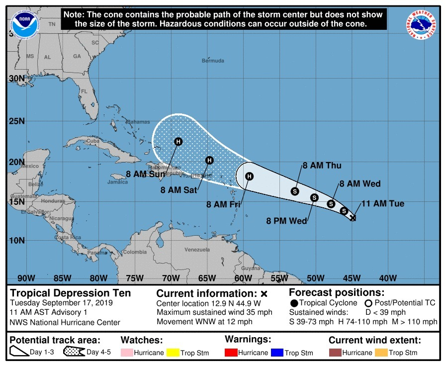 Tropical Disturbance AL97 Is Now A Tropical Depression - Antigua News Room