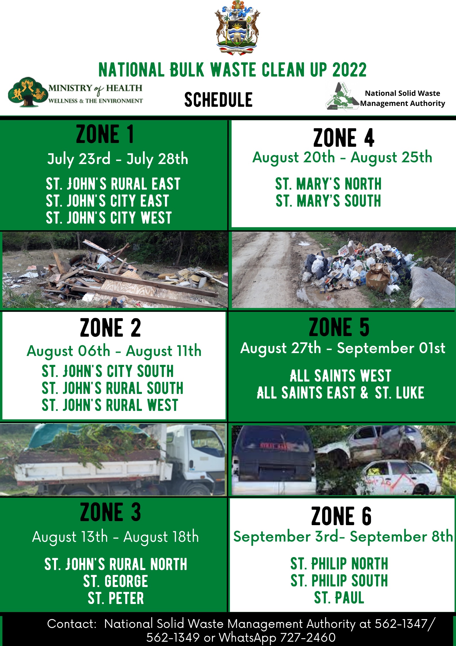 National Bulk Waste Cleanup Schedule 2022 Antigua News Room