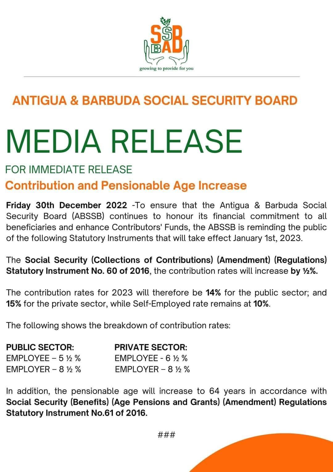 Social Security Contributions And Pensionable Age Increase From   0845ADBD A197 4464 8181 FFF6AAE5EF4E 