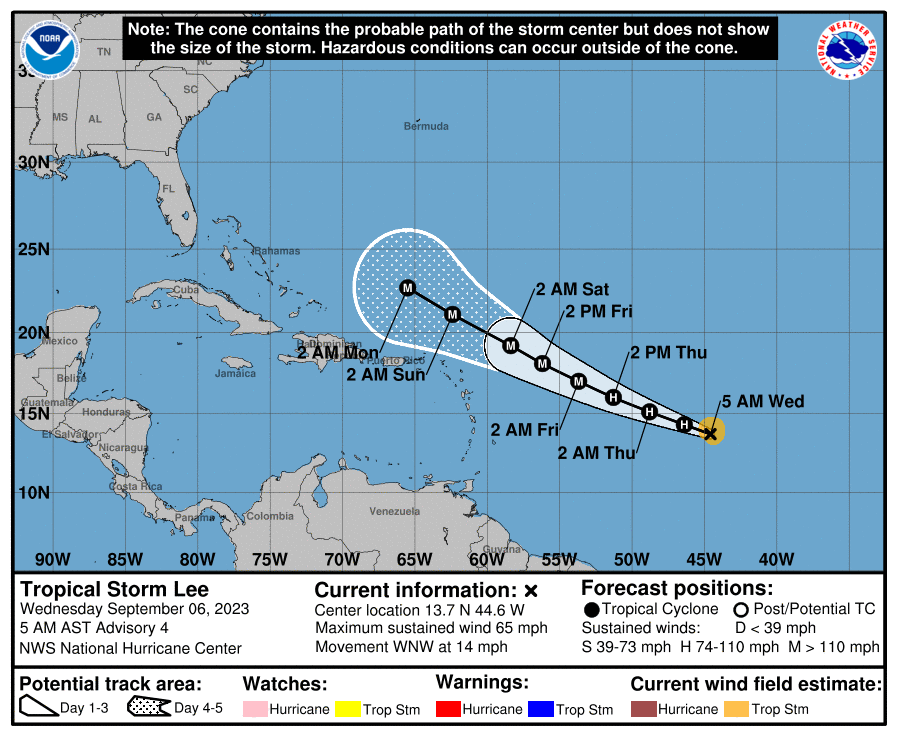 Residents urged to monitor progress of Tropical Storm Lee, expected to ...